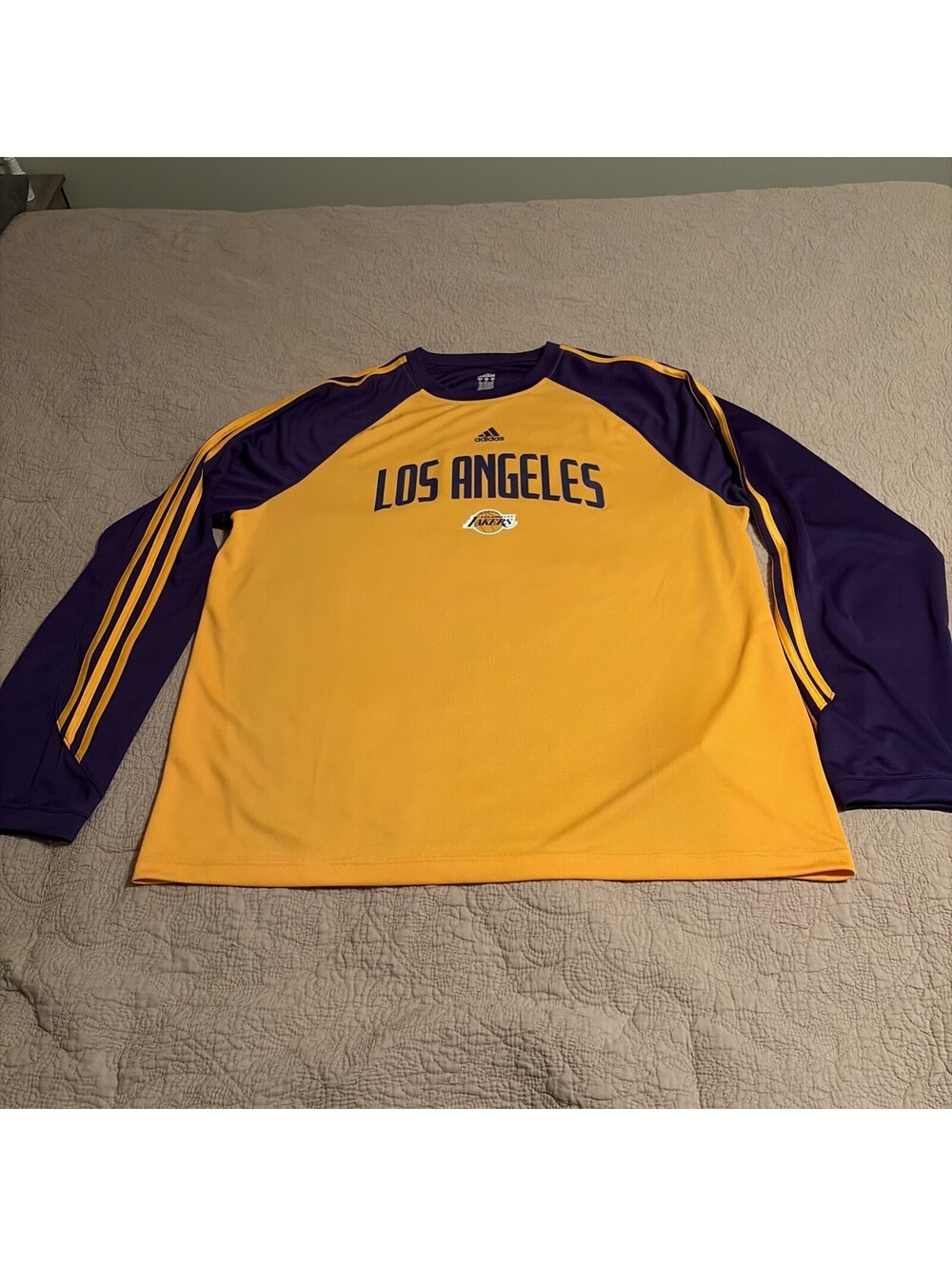 VTG Adidas NBA Los Angeles Lakers Pre Game Warm Up Shooting Jersey Shirt Men XL